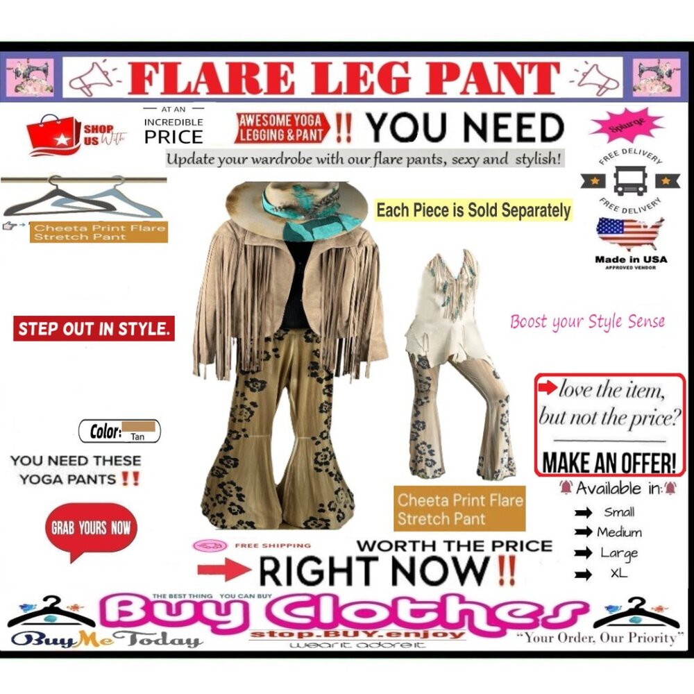 π BOTTOM Fold Graphic β DYE π LEGGING PANT Print FLARE LEG Cheetah πΈ BUY NOW - Picture 9 of 16
